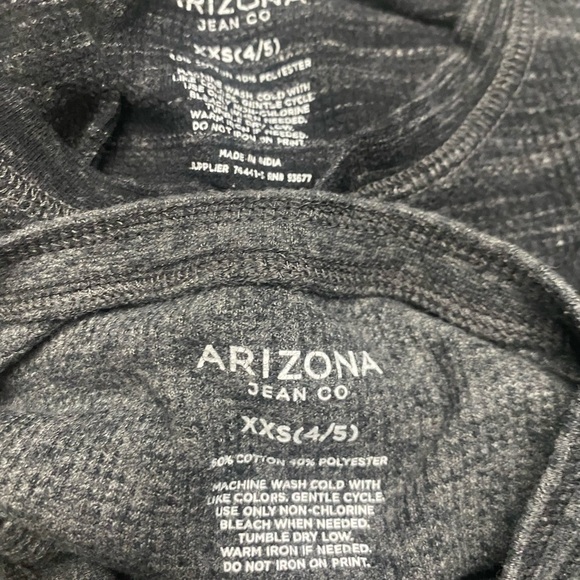 Lot of 2 Arizona Kids Long Sleeve Henley Shirts - Gray and Black - Picture 5 of 5